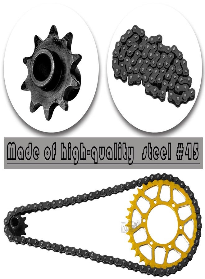 hopsupRC Upgrades Parts Aluminum 7075 Rear Hub Chain Sprocket 36T Gears&Manganese Steel Roller Chain&10T Steel Front Sprocket for L0Si 1/4 Promoto-MX Motorcycle RTR FXR(los06000)(los06002),Gold - Image 4